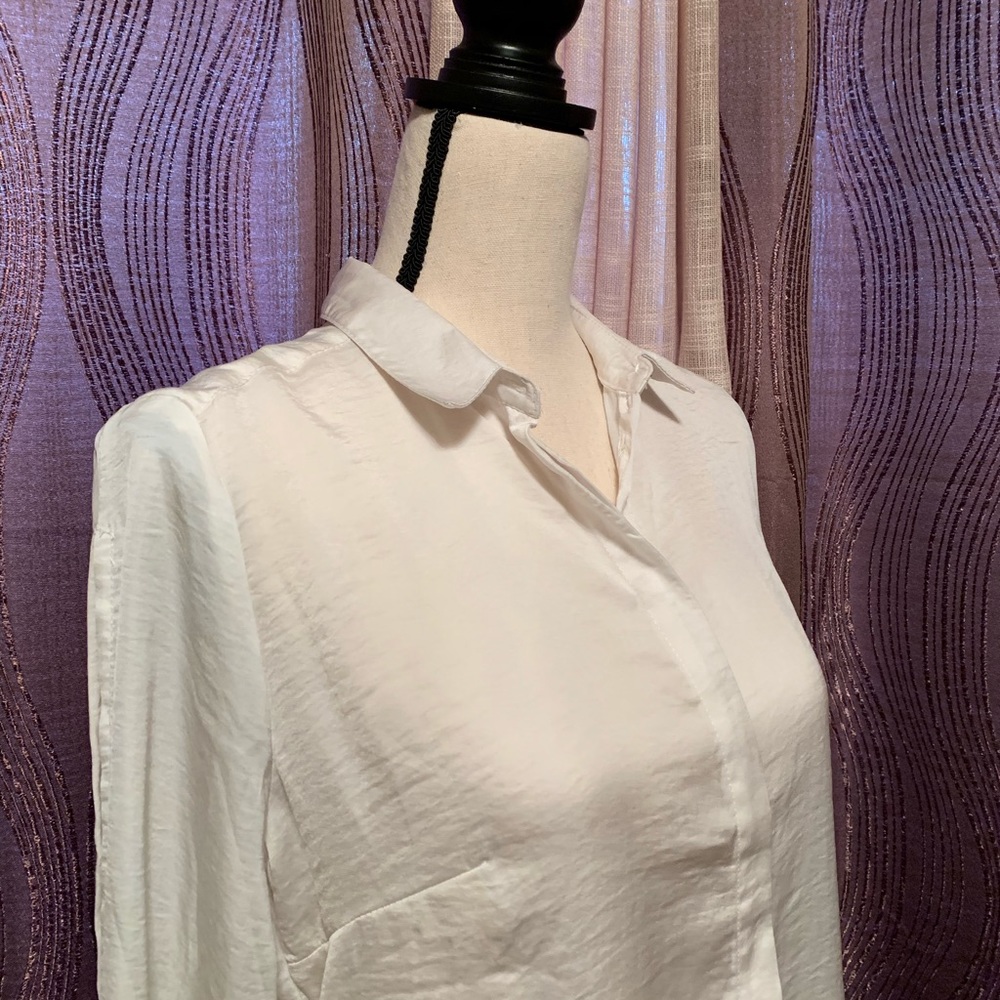 White button up blouse